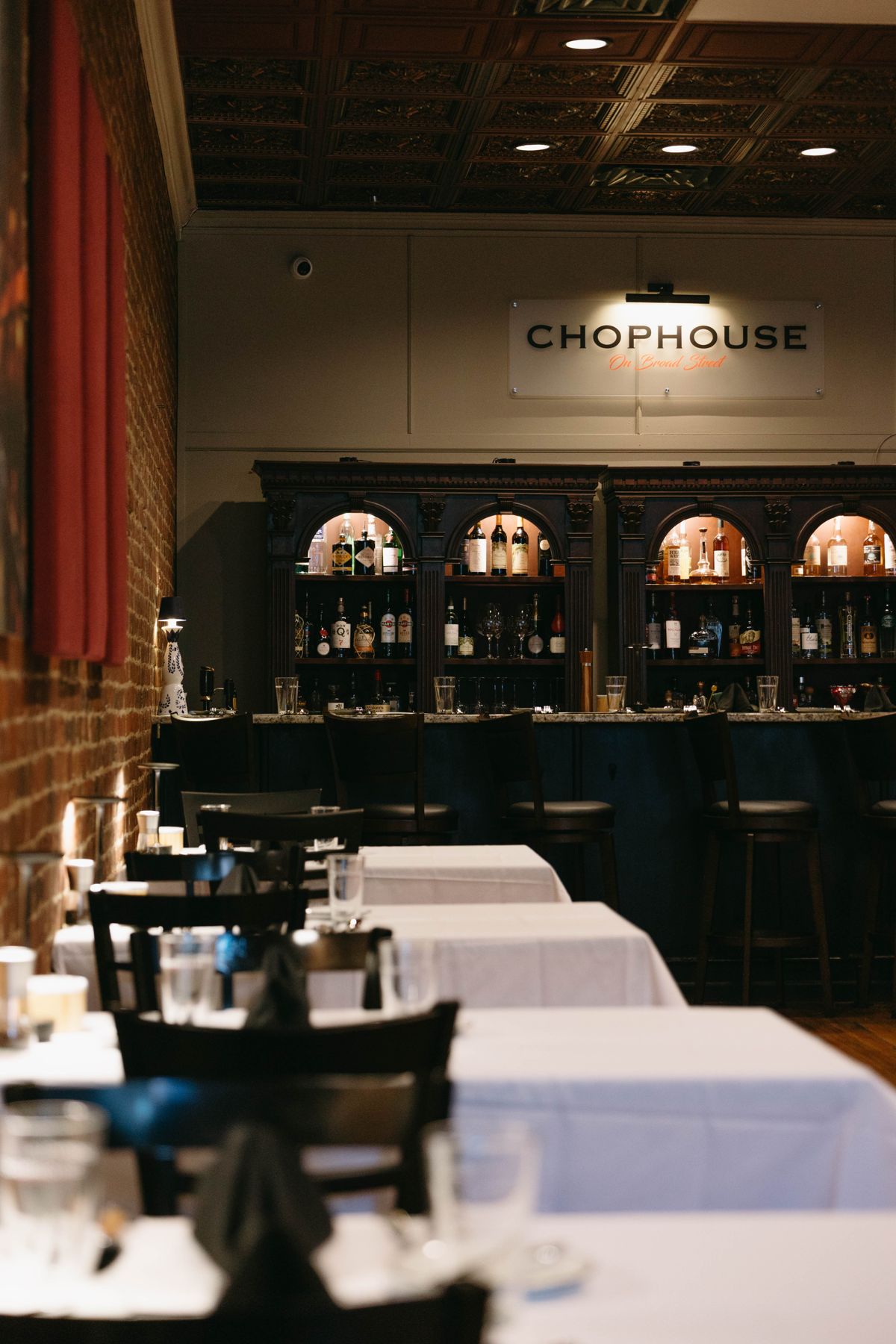 Bar seating at Chophouse on Broad Street