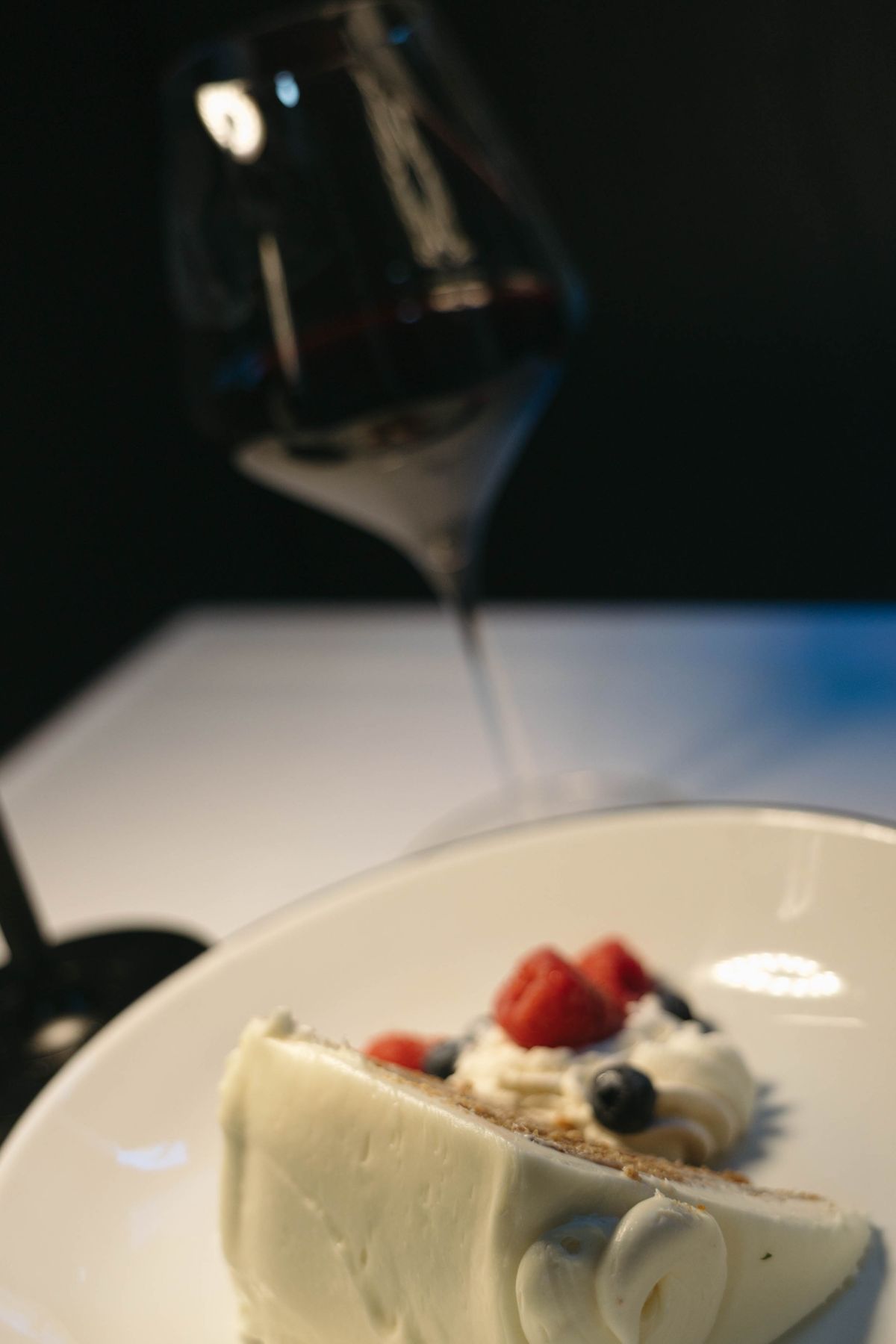 Carrot cake dessert paired with red wine
