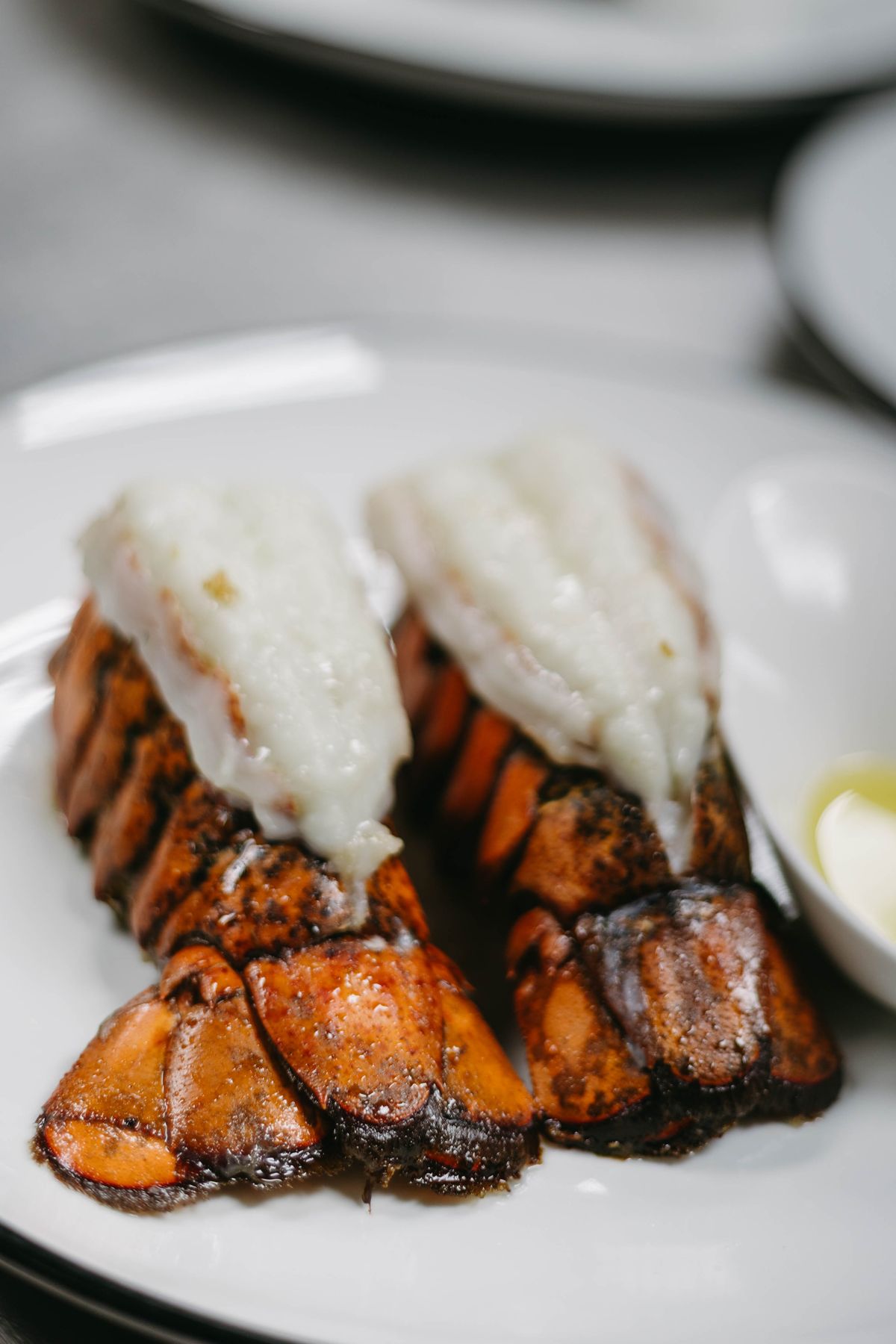 Butter-poached lobster tails